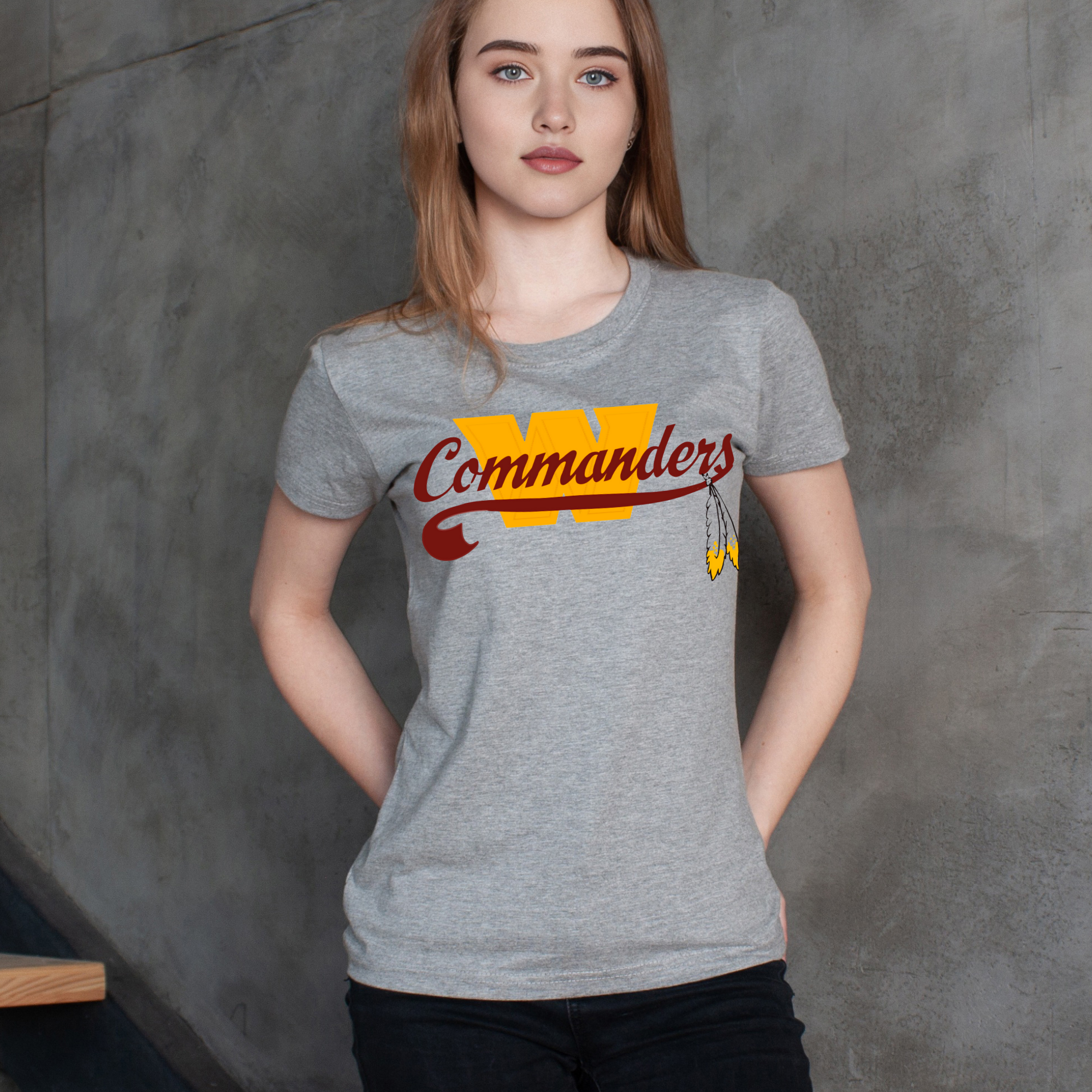 DC Football Retro Gold & Burgundy Women's Tee I chadsters Original