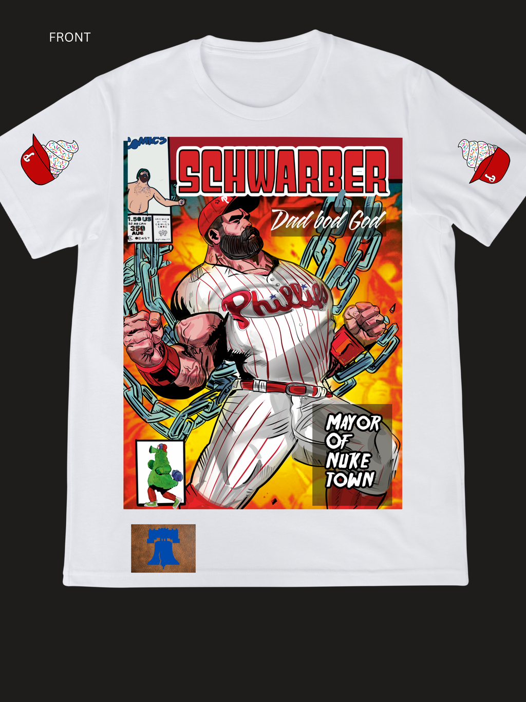 Dad Bod god– Philly Baseball Comic Style Shirt for Fans #12(Mens)