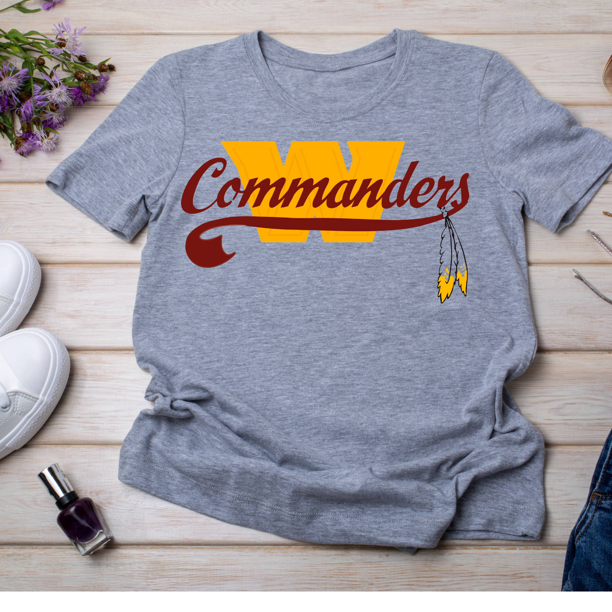 DC Football Retro Gold & Burgundy Women's Tee I chadsters Original