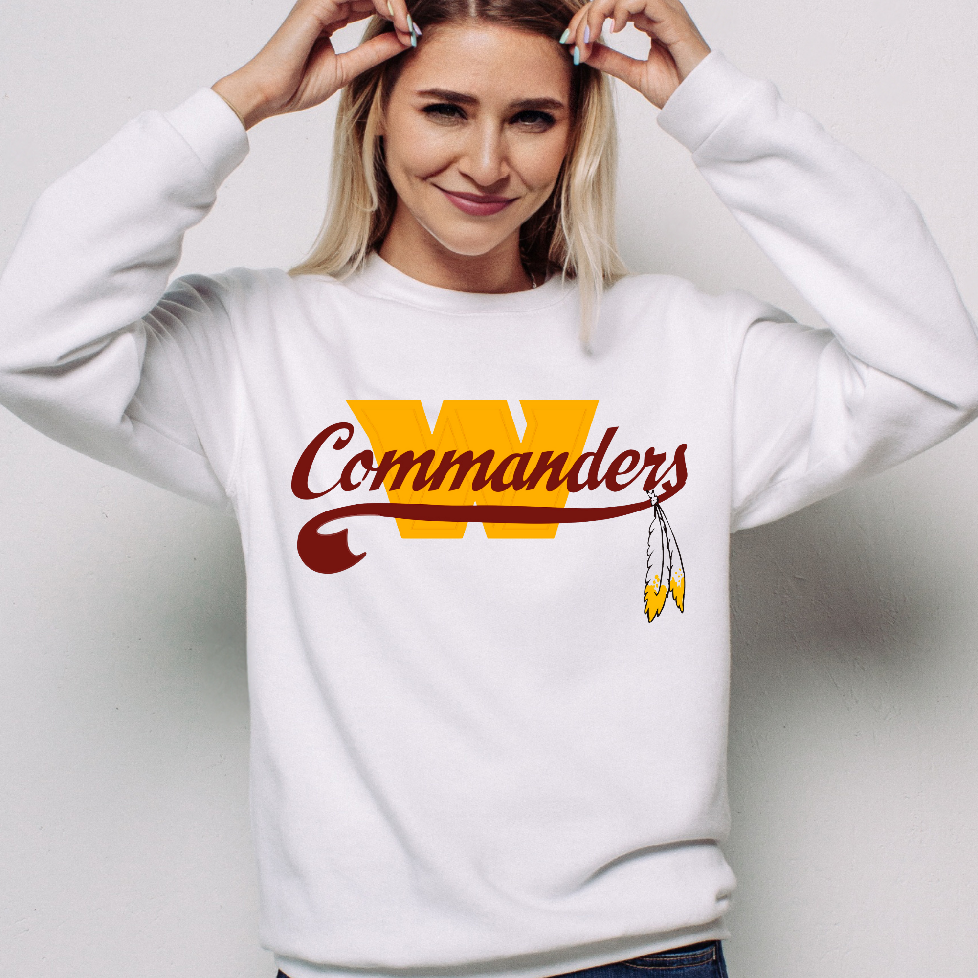 DC Football Retro Gold & Burgundy Women's Sweatshirt I chadsters Original