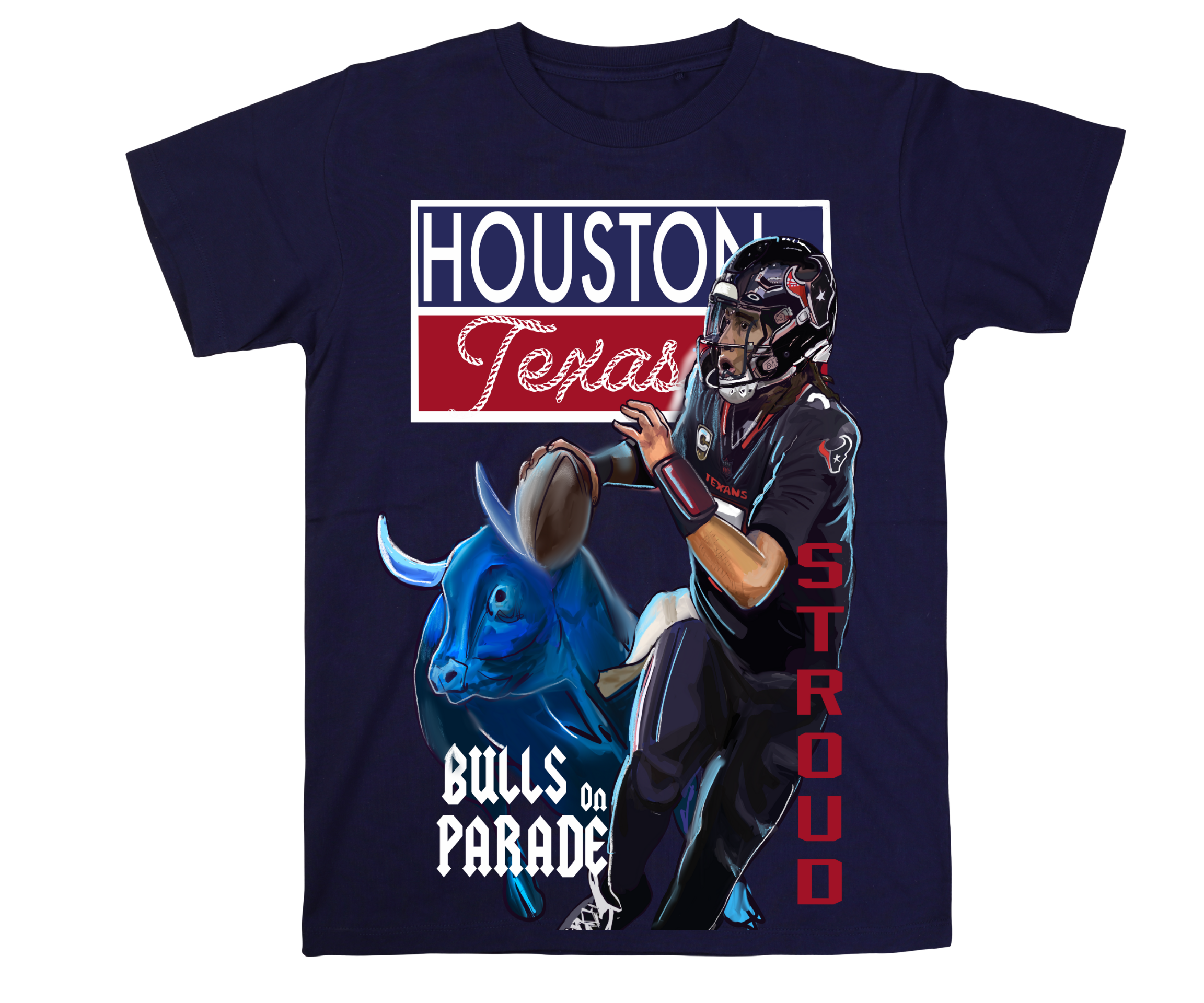 Houston Football “Bulls on Parade” Graphic T-Shirt | Texas Game Day Fan Shirt | Original Houston Fanwear