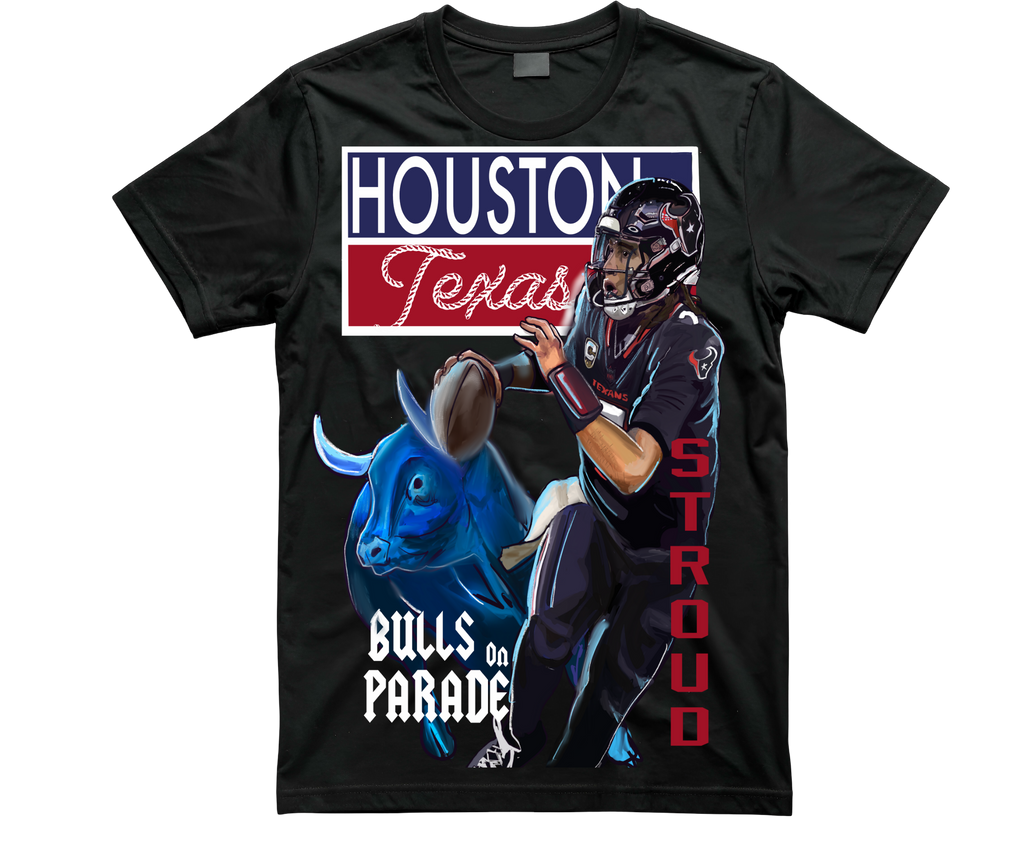 Houston Football “Bulls on Parade” Graphic T-Shirt | Texas Game Day Fan Shirt | Original Houston Fanwear