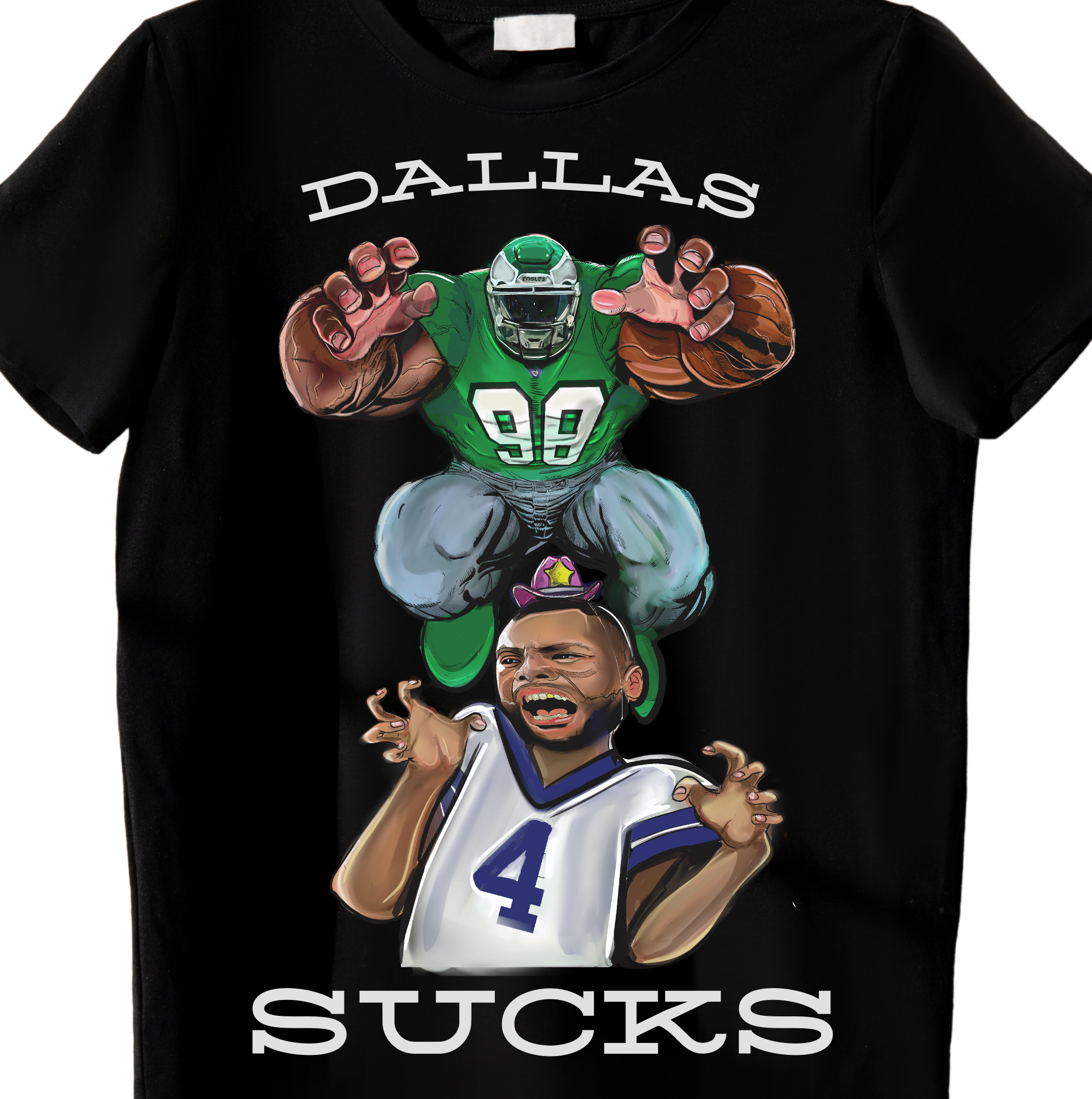 Black t shirt with Jalen Carter from the Eagles