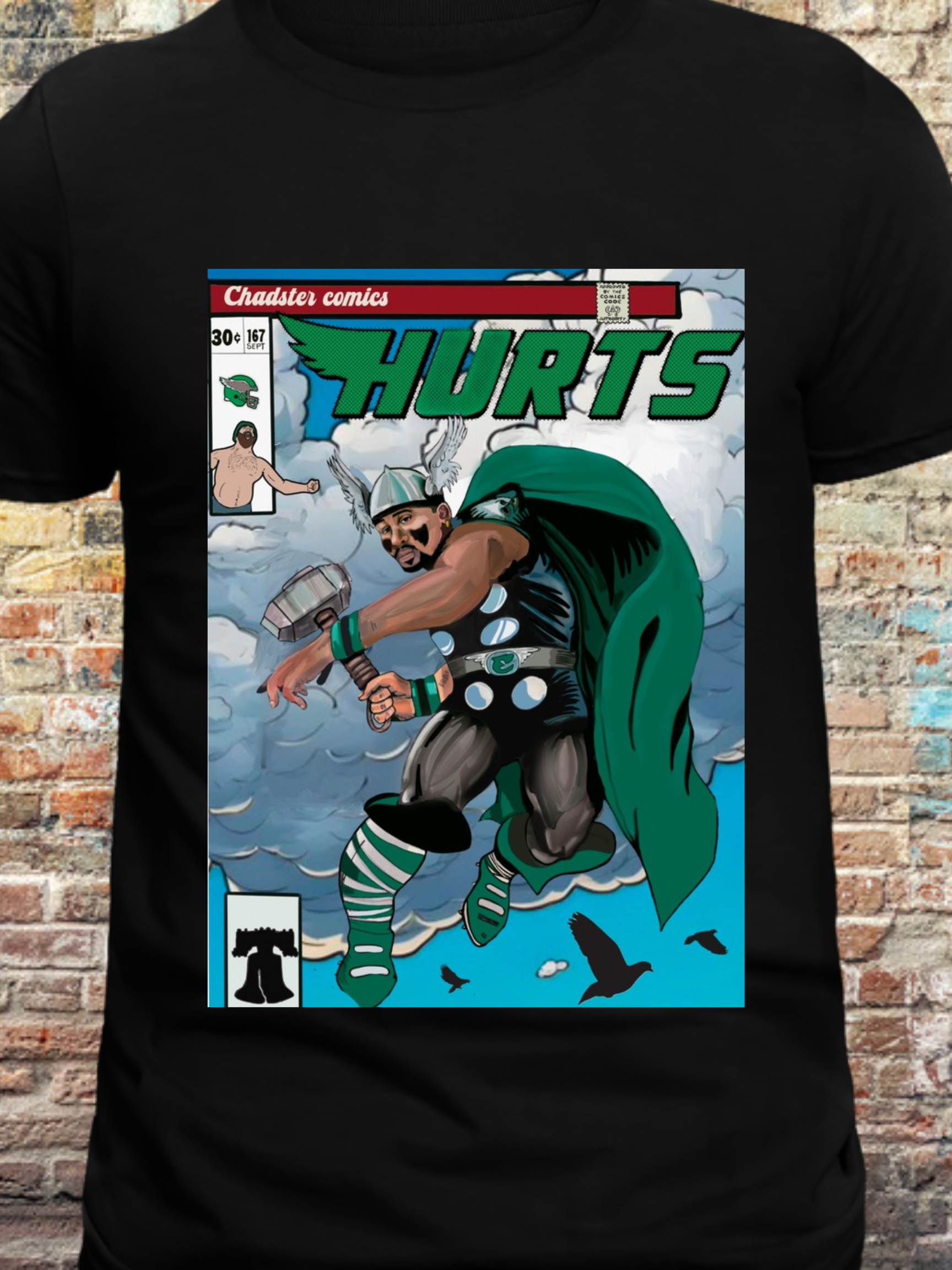 Vintage-Style QB Hero Comic Tee | Philly Football Fan Shirt