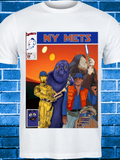 Comic-Style NY Baseball Fan Tee – Sci-Fi Parody Shirt for Mets Supporters