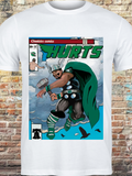 Vintage comic-style Philly quarterback superhero t-shirt for football fans