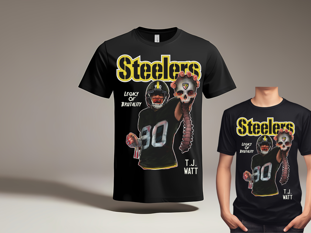 Steel City Football Fan Shirt – Watt Inspired Legend Design | Pittsburgh Black & Gold Graphic Tee 2