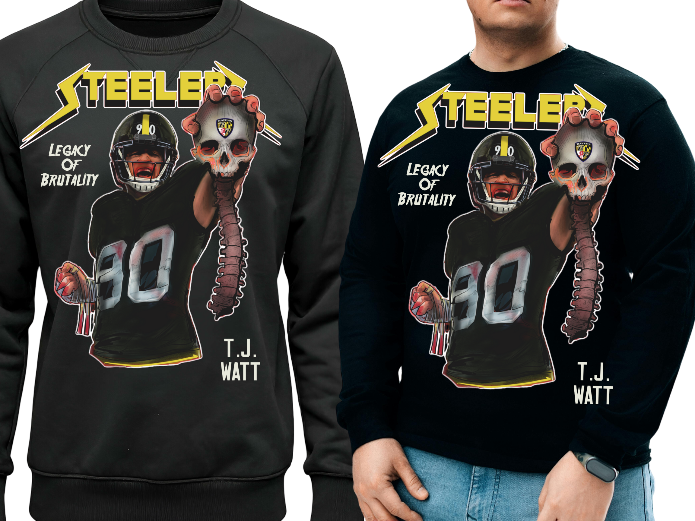 Steel City Football Fan Shirt – Watt #90 Inspired Legend Design | Pittsburgh Black & Gold Graphic Tee