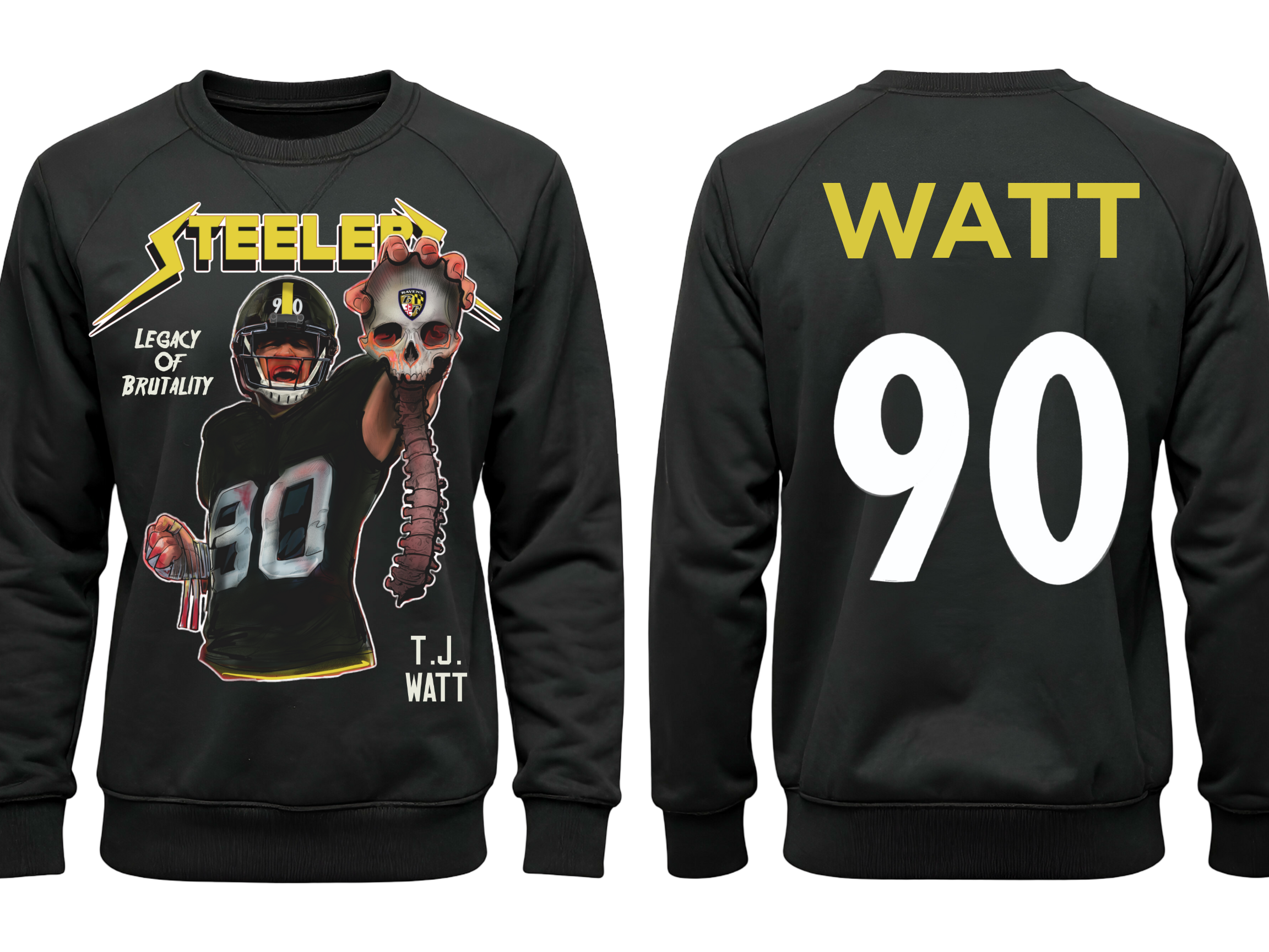 Steel City Football Fan Shirt – Watt #90 Inspired Legend Design | Pittsburgh Black & Gold Graphic Tee