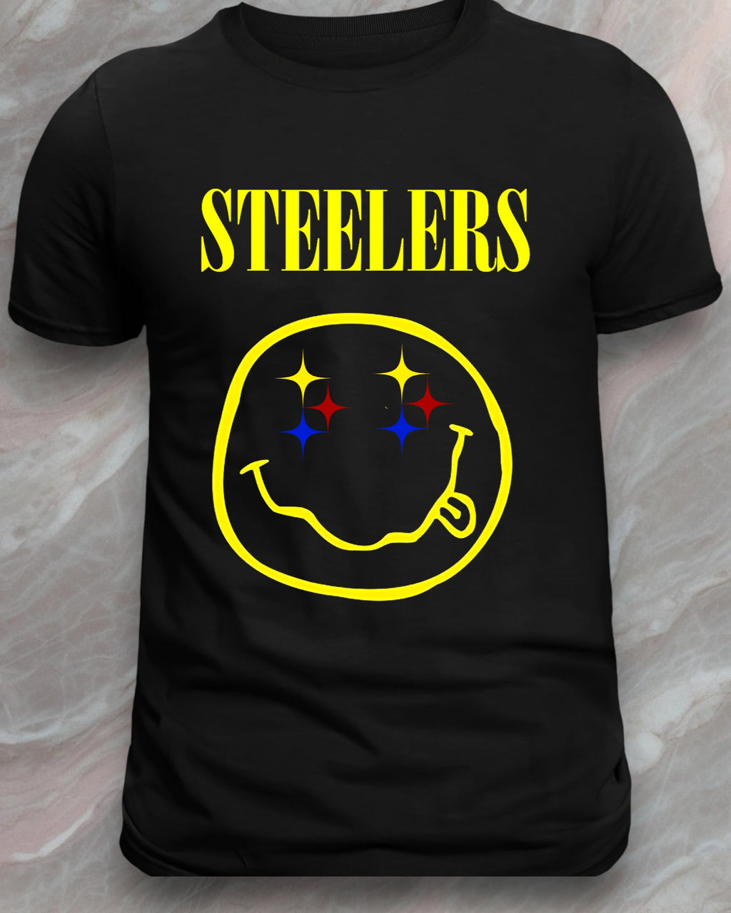 Steel City Football Smiley Tee & Hoodie – Black and Gold Fan Graphic Shirt I Chadsters original