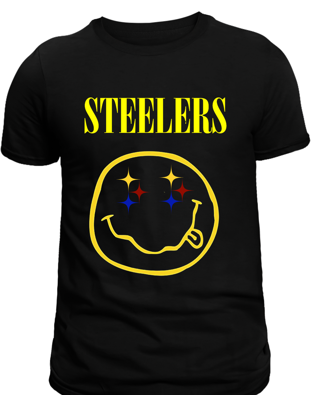 Steel City Football Smiley Tee & Hoodie – Black and Gold Fan Graphic Shirt I Chadsters original