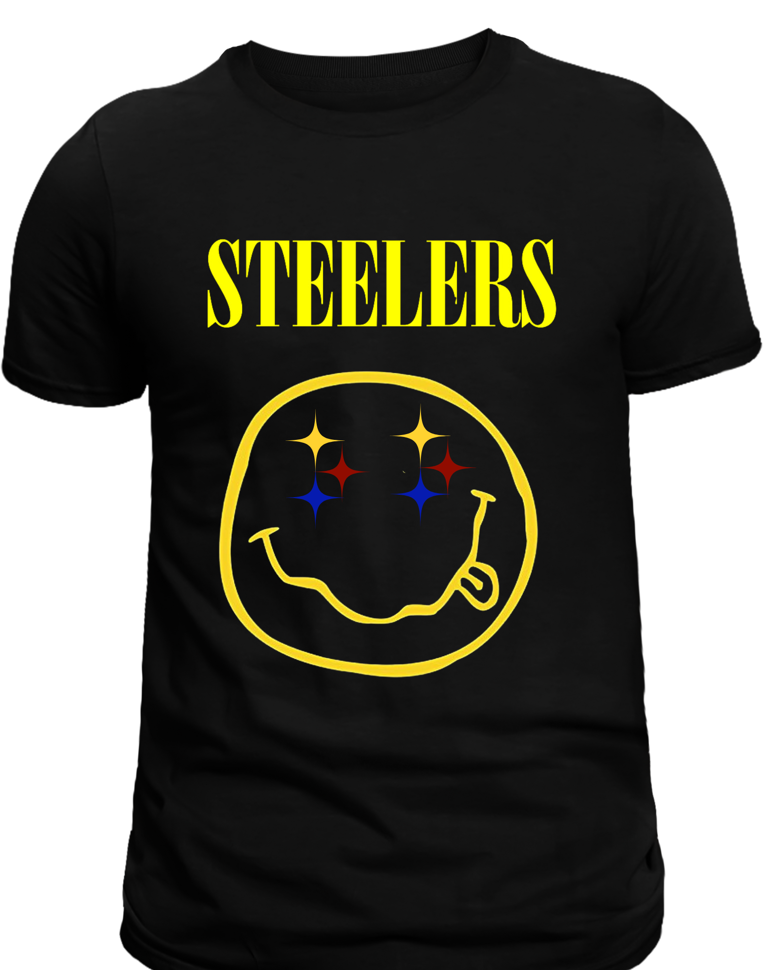 Steel City Football Smiley Tee & Hoodie – Black and Gold Fan Graphic Shirt I Chadsters original