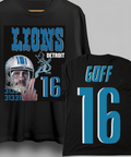 Detroit Football Blue & Black Fan Tee – #16 Inspired Graphic Shirt I Chadsters Original