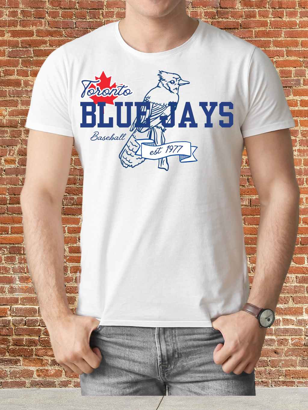 Vintage Toronto Blue Bird Fan Tee – Est. 1977 Baseball Style Shirt