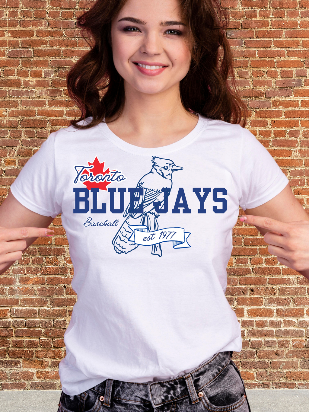 Vintage Toronto Blue Bird Fan Tee – Est. 1977 Baseball Style Shirt